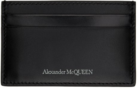 Черная визитница с логотипом Alexander McQueen