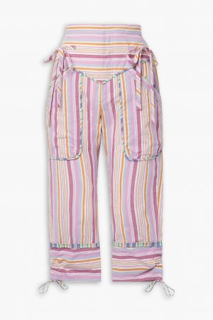 Укороченные зауженные брюки Tilioa в полоску из хлопка , розовый Isabel Marant