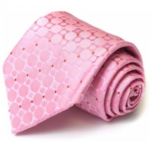 Молодежный розовый галстук с красными точками 58851 Celine. Цвет: розовый