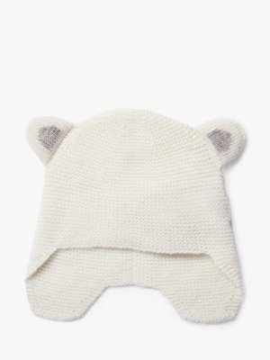 Тедди-шапка для новорожденных из смеси шерсти и кашемира, кремовый цвет Trotters