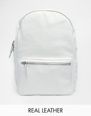 Белый кожаный рюкзак American Apparel. Цвет: белый