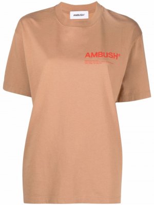 Футболка с логотипом AMBUSH. Цвет: коричневый