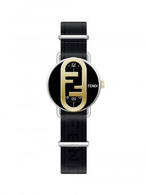 Часы O'Lock с двухцветным ремешком из нержавеющей стали и жаккардовым ремешком/42 мм , неро Fendi