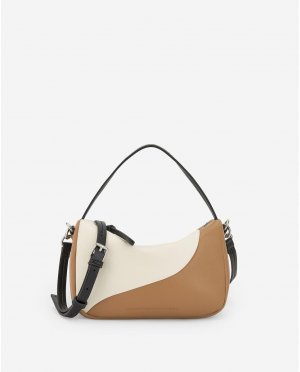 Трансформируемая женская сумка через плечо типа боулинг светло-коричневого цвета , коричневый Adolfo Dominguez