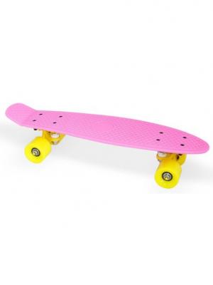 Скейт пластиковый 22х6, розовый Moove&Fun. Цвет: розовый