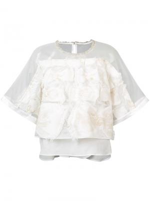 Вышитая блуза с прозрачными панелями Tsumori Chisato. Цвет: белый