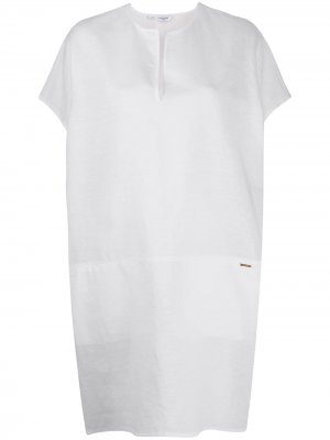 Пляжное платье с металлическим логотипом Calvin Klein. Цвет: белый