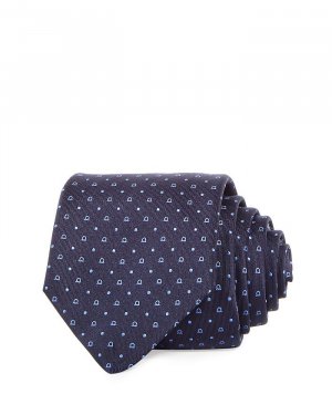 Шелковый классический галстук Micro Gancini Ferragamo