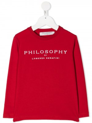 Толстовка с логотипом Philosophy Di Lorenzo Serafini Kids. Цвет: красный
