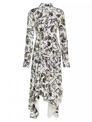 Платье-рубашка из шелкового платка с цветочным принтом, мультиколор Jason Wu Collection