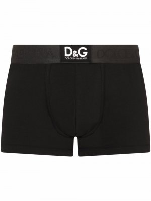 Боксеры с логотипом Dolce & Gabbana. Цвет: черный