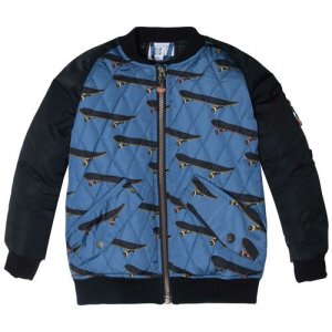 Демисезонная куртка-бомбер для мальчика C30W47 009 7л Deux Par. Цвет: синий