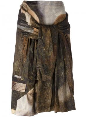 Юбка А-образного силуэта с завязками Rundholz. Цвет: телесный