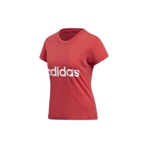 Classic Big Logo Print Short Sleeve T-Shirt Women Tops Natural-Coral-Pink CF8822 Adidas