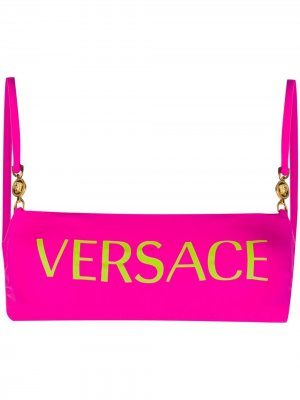 Лиф-бандо с логотипом Versace. Цвет: розовый