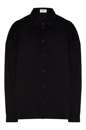 Черная рубашка из хлопка Izeta. Цвет: черный