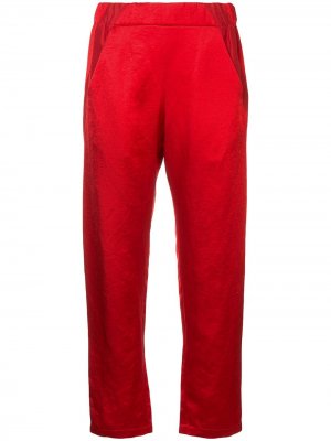 Атласные саржевые брюки Zero + Maria Cornejo. Цвет: красный