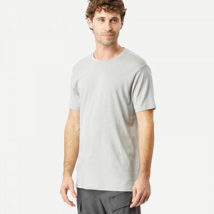 Рубашка мужская мериносовая с коротким рукавом туристическая - Travel 500 серая FORCLAZ, цвет grau Forclaz