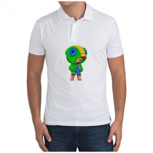 Рубашка- поло Браво Старс Brawls Srars (мальчик в зелёной курточке) CoolPodarok. Цвет: белый
