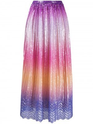 Плиссированная юбка в стиле колор-блок Marco De Vincenzo. Цвет: фиолетовый