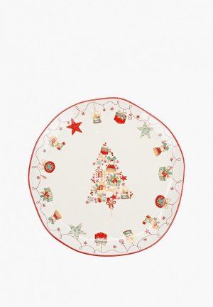 Блюдо сервировочное Walmer Christmas, 26 см. Цвет: белый