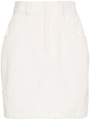 Вельветовая мини-юбка Michael Lo Sordo. Цвет: white