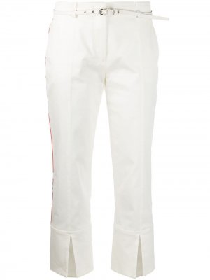 Укороченные брюки с лампасами и разрезами Emilio Pucci. Цвет: белый