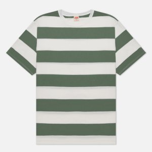 Мужская футболка Border Stripe TSPTR. Цвет: оливковый