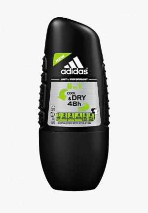 Дезодорант adidas Anti-perspirant Roll-ons Male, 50 мл 6 in 1. Цвет: прозрачный
