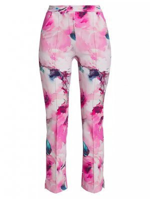 Укороченные брюки до щиколотки с цветочным принтом Nuccia , цвет summer roses pink Chiara Boni La Petite Robe