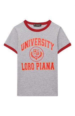 Хлопковая футболка Loro Piana. Цвет: серый