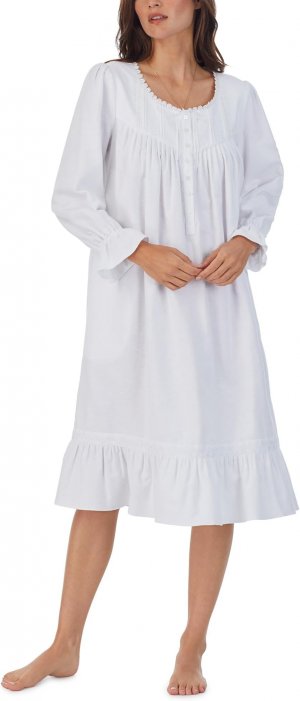 Платье для вальса из хлопковой фланели с длинными рукавами, белый Eileen West