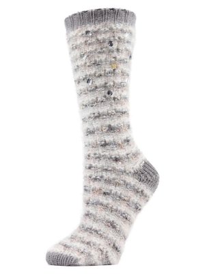 Трикотажные носки с отделкой драгоценными камнями Marled, серый Memoi