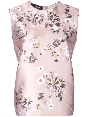 Блузка с цветочным принтом Rochas. Цвет: бежевый