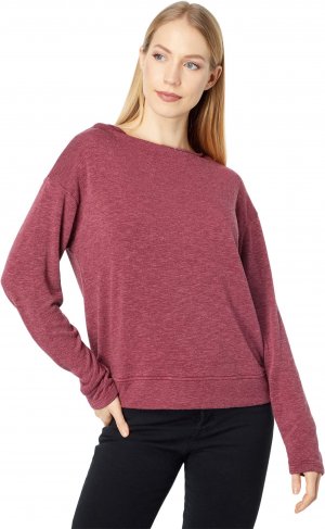 Мягкий пуловер из махровой ткани с драпировкой и воротником-стойкой длинными рукавами , цвет Garnet Mod-o-doc