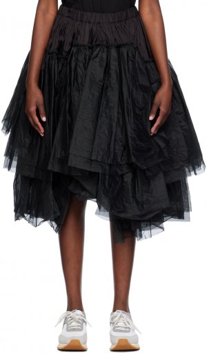 Черная многоярусная юбка-миди Comme Des Garcons Garçons
