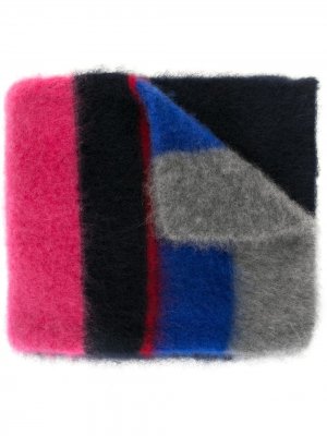 Трикотажный шарф в полоску Kolor. Цвет: черный