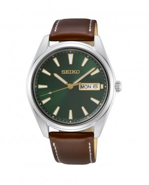 Мужские часы Neo classic SUR449P1 из кожи с коричневым ремешком , коричневый Seiko