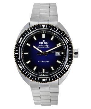 Мужские часы Hydro-Sub Date Chronometer Limited Edition с синим циферблатом и автоматическим дайверским 80128357JNMBUDD 300M Edox