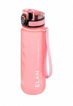 Бутылка спортивная Elan Gallery 500 мл 6,5х6,5х23 см Style Matte, с углублениями для пальцев, пыльная роза. Цвет: розовый