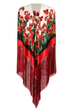 Шаль из смеси шелка и вискозы Dolce & Gabbana. Цвет: красный