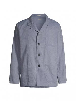 Куртка-рубашка с накладными карманами , синий Massimo Alba
