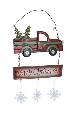 Подвесной декор Зеленое авто DUE ESSE CHRISTMAS. Цвет: красный
