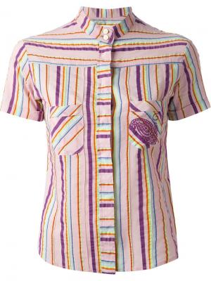 Рубашка в полоску Romeo Gigli Pre-Owned. Цвет: розовый