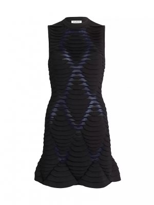 Трехмерное мини-платье из питона , черный Alaïa