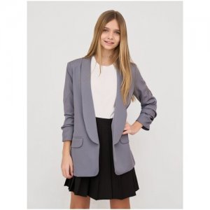 Пиджак для девочки Olya Stoff, школьный жакет подростковый Stoforandova. Цвет: синий