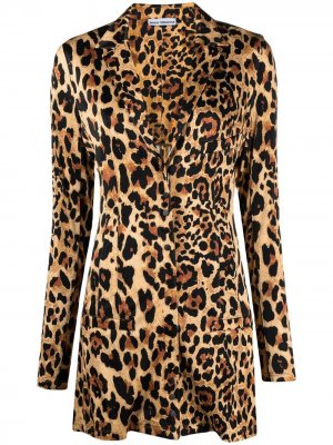 Приталенная рубашка с леопардовым принтом Paco Rabanne. Цвет: нейтральные цвета