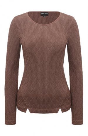 Пуловер из вискозы и кашемира Giorgio Armani. Цвет: коричневый