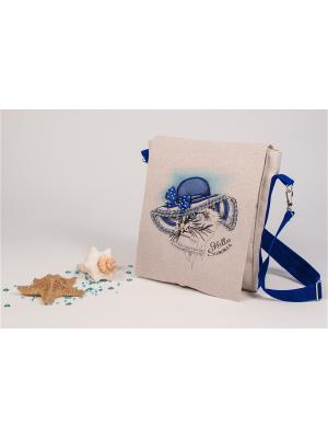 Набор для шитья и вышивания текстильная сумка-планшет Марина у моря Матренин Посад. Цвет: серый, бежевый, синий