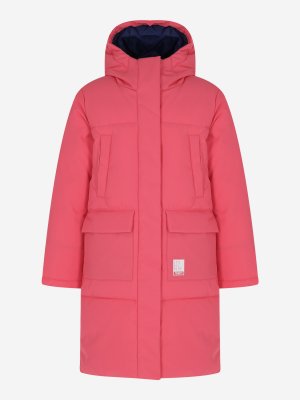 Пальто утепленное для девочек , Розовый, размер 152 Termit. Цвет: розовый